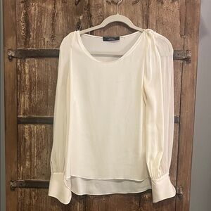 Elie Tahari Cream Blouse with Long Sleeves